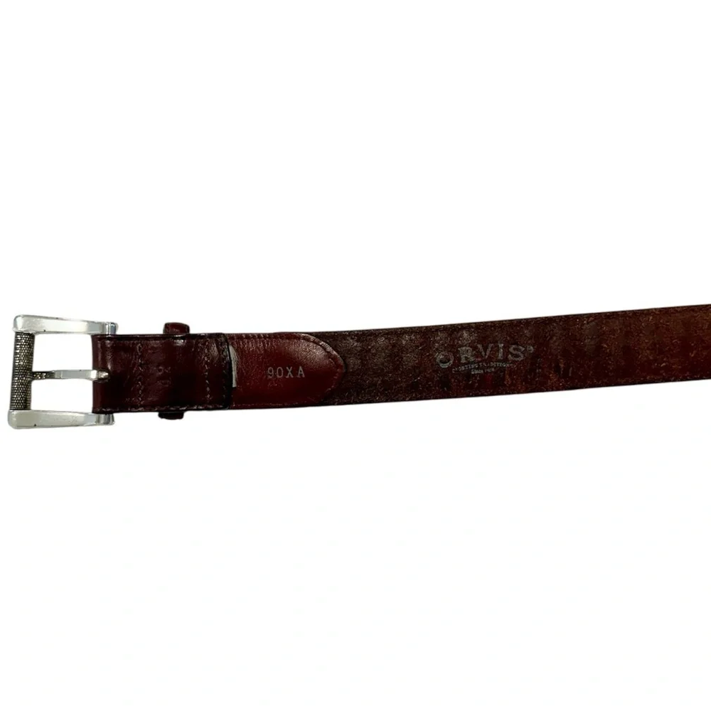Orvis Women's Woven Braid Detail Brown Leather Belt